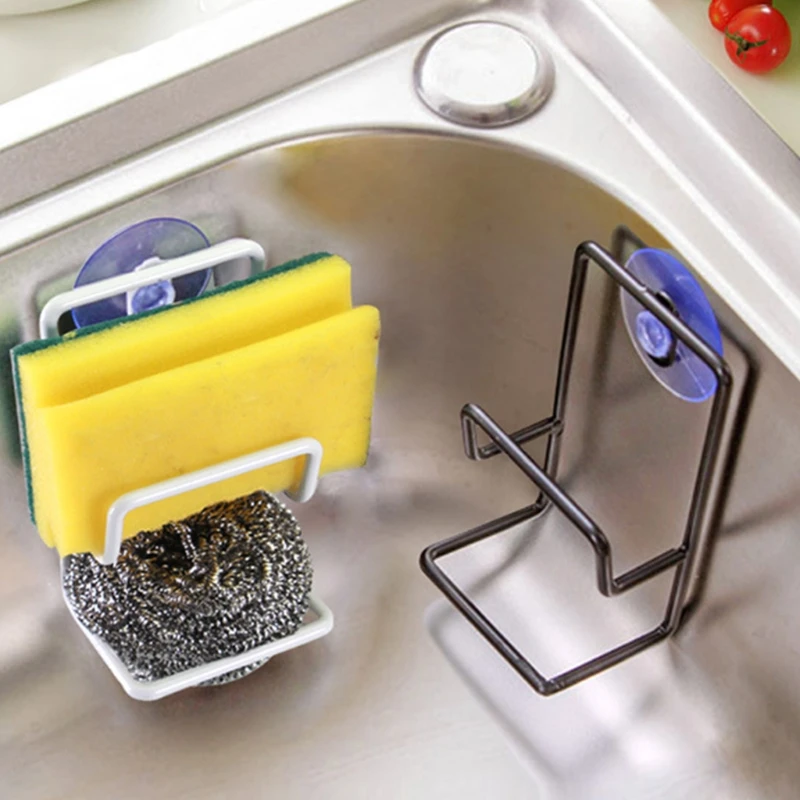 Sink Countertop Rack Wall Mounted Drain Rack Sponge Dishcloth Holder Sink Kitchen Accessories Punch-free