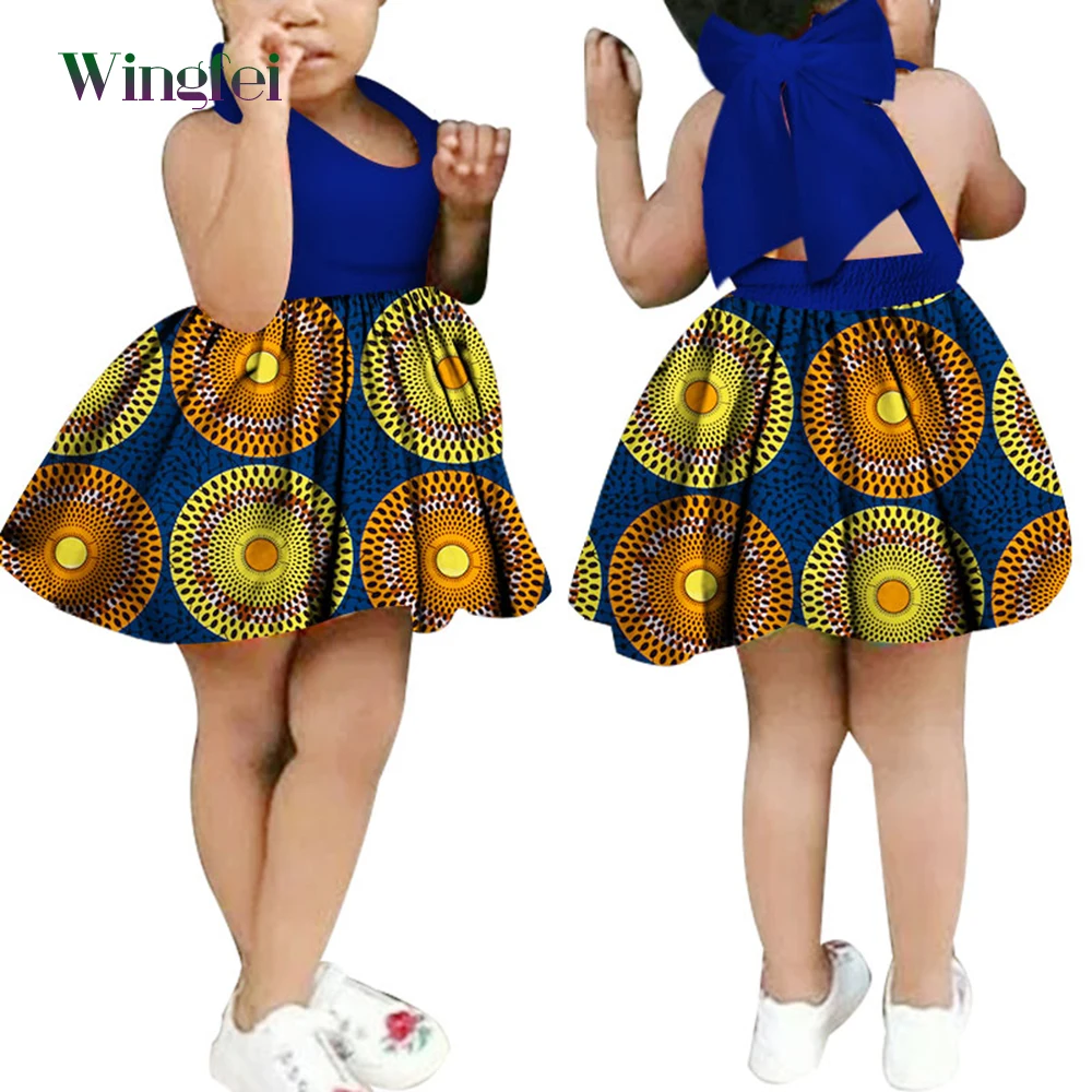 2020 African Kid's Clothing Girl's Dashiki Traditional 100 Cotton