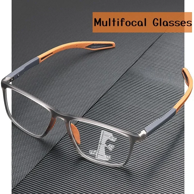 Gafas de lectura multifocales TR90 para hombre y mujer, anteojos deportivos ultraligeros, con luz azul, progresivas, cerca de lejos