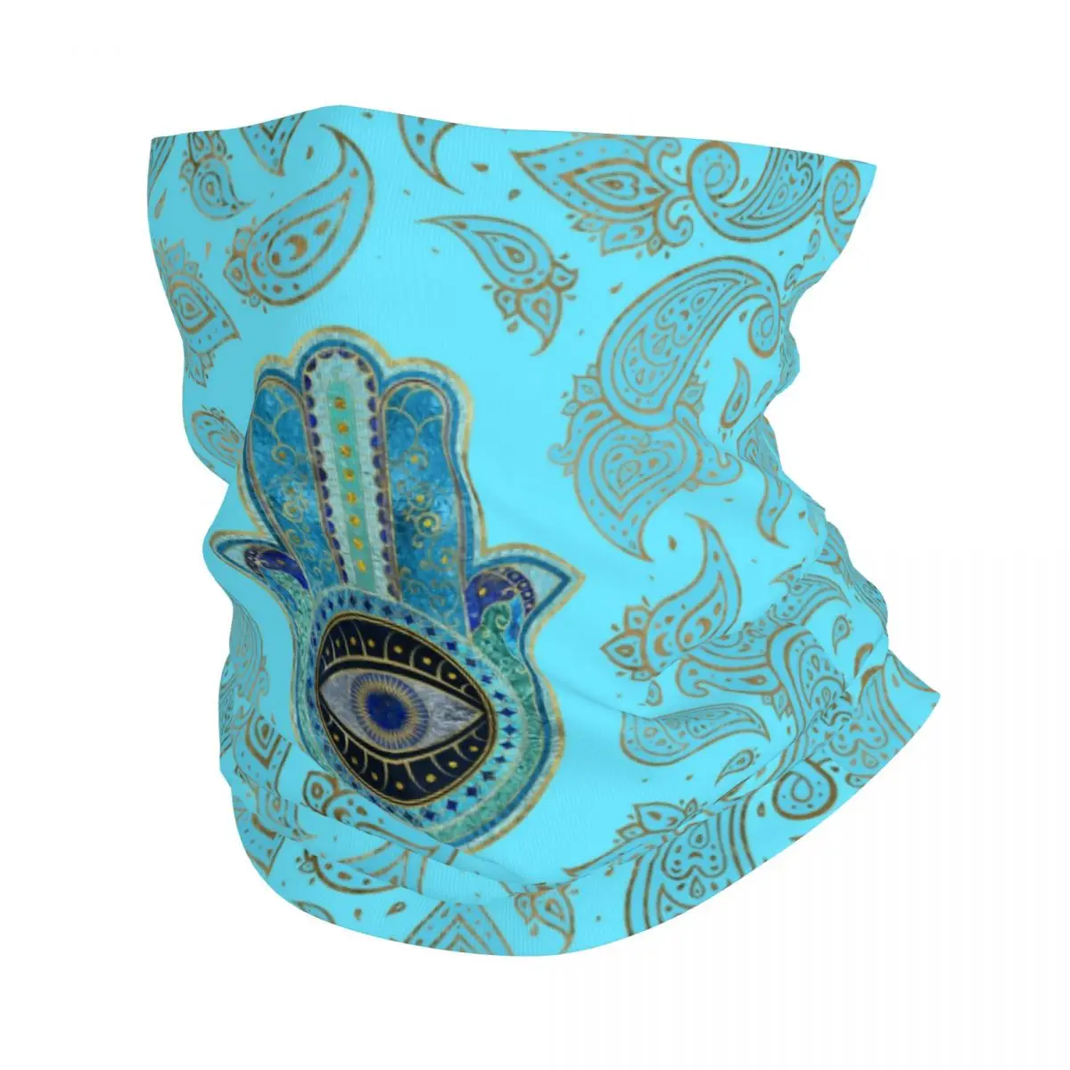 

Hamsa Hand Fatima Paisley Bandana Neck Gaiter Printed Amulet Good Luck Balaclavas Mask Scarf Cycling Scarf Riding Unisex Adult