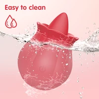 Leistungsstarker Vibrator zum Lecken der Zunge für Frauen, Klitoris-Stimulator, weibliche Brustwarzen, Massagegerät, Klitoris, vibrierende Rose, Sexspielzeug für Paare 3