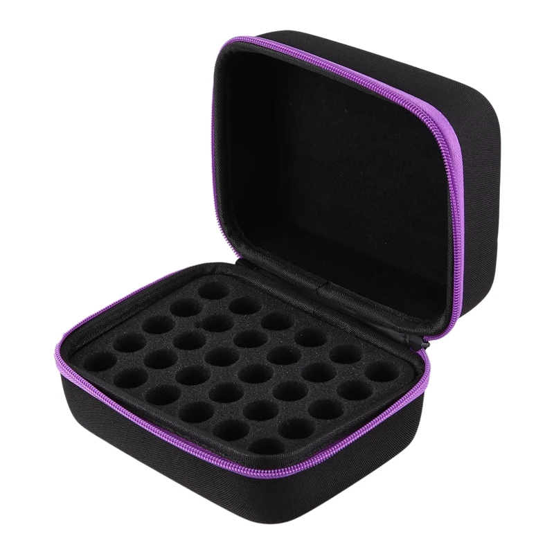 ABWR-6Colors Essential Oil Case 30 Bottles 10Ml Perfume Oil Essential Box Travel Portable Carrying Holder Nail Polish Storag