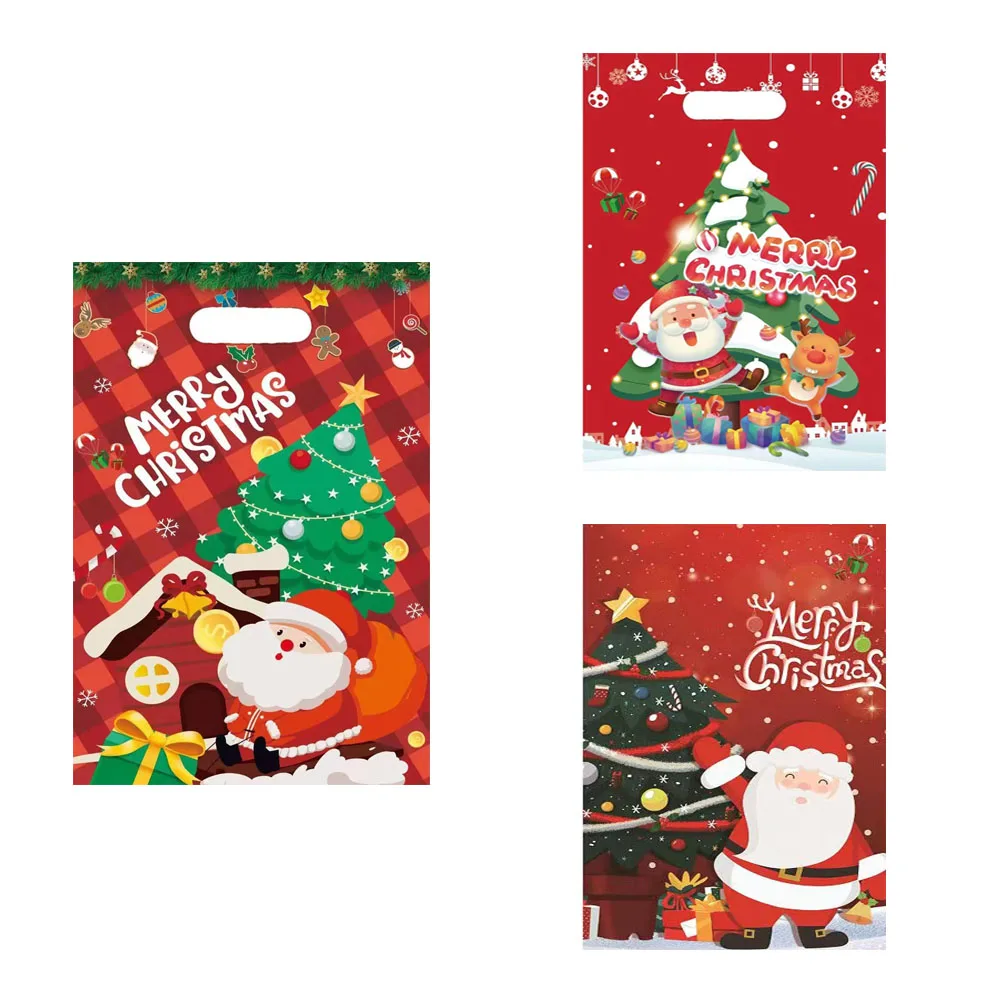 Sacchetti Regalo Di Natale Da 10 Pezzi Sacchetti Di Biscotti Di Caramelle Di Natale Sacchetto Di Plastica Di Babbo Natale Confezione Xmax Decorazione 