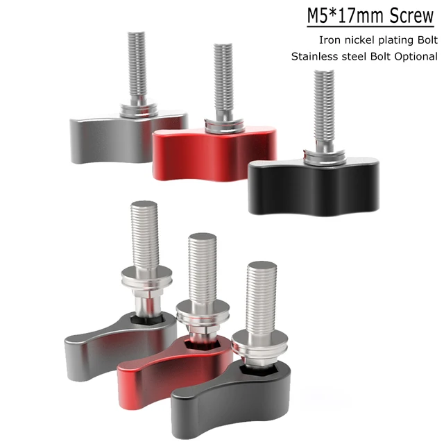 Othmro 1 Leva Di Serraggio Con Filettatura M10, Leva A Cricchetto In Lega Di Alluminio, Regolabile, Con Perno Filettato Maschio, M10 X 60 Mm, Nero - Foto 9