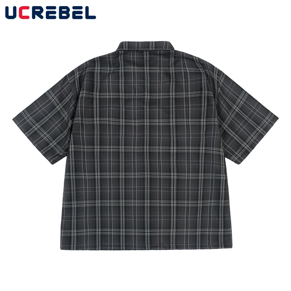 Casual Short Sleeved Shirt Short Sleeved Shirt Letter Embroidery Loose Safari Short Sleeve Shirt Mens Summer