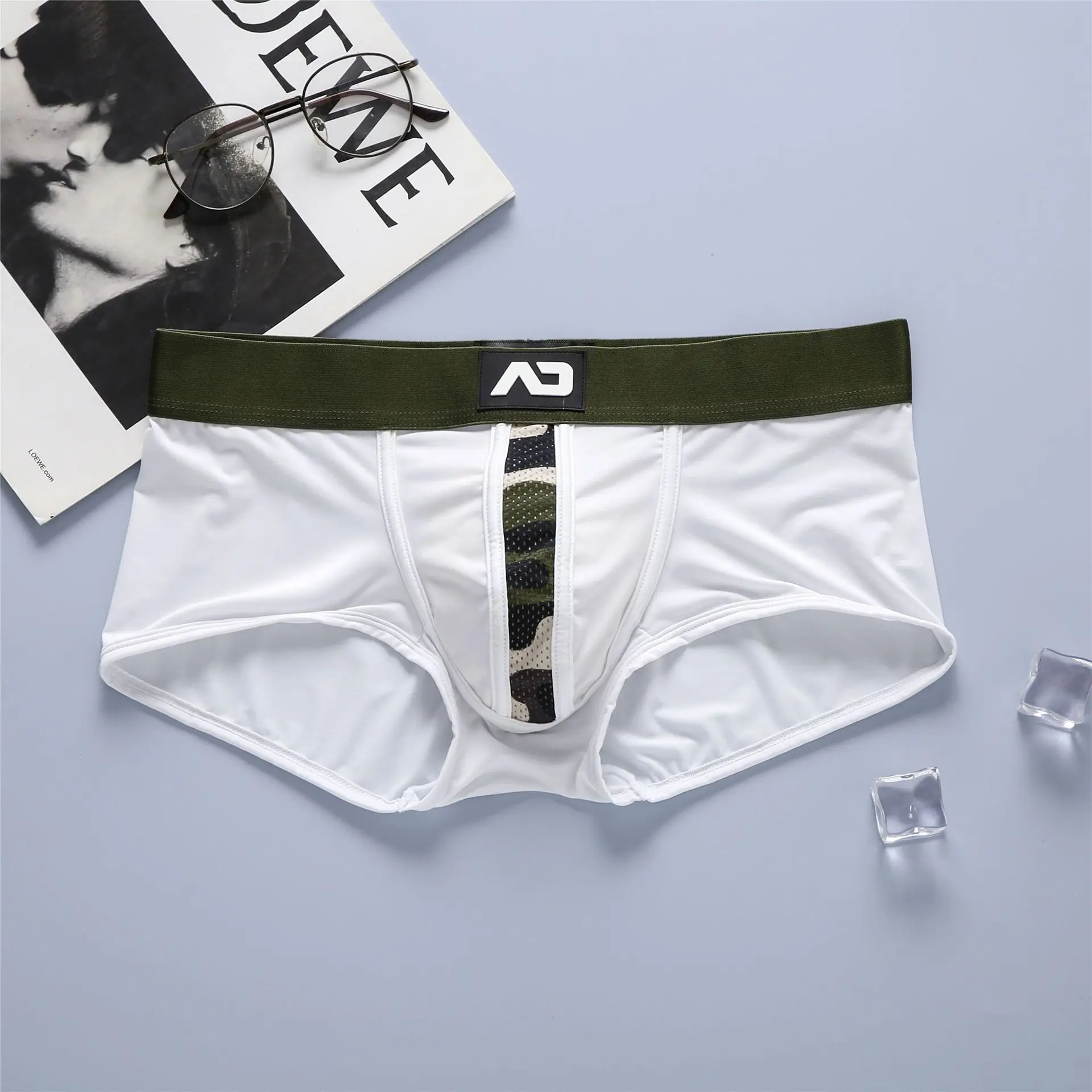 New men's boxer panties, milk shredded low-rise stretch three-dimensional bags, comfortable boxers, addicted