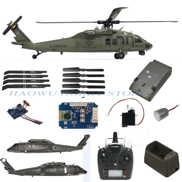 Helicoptero Black Hawk UH60 de controle remoto escala 1:47 escala do falcão  UH60-Black 6