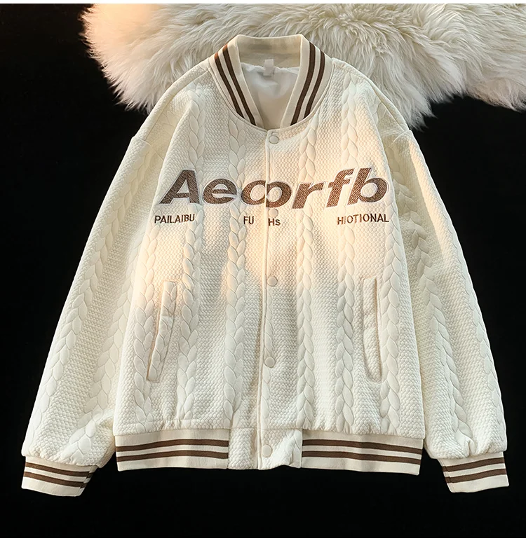 

2023 New Arrival Top Fashion Baseball Spring And Autumn College Style Rib Sleeve Loose Embroidery Casual Bomber Jackets Men