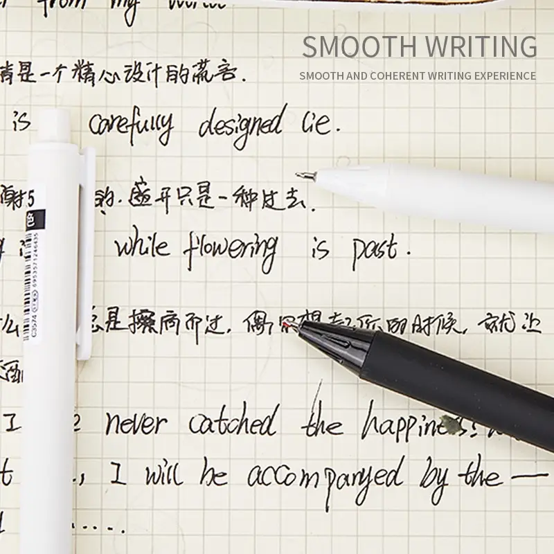 Erasable neutral pens quick dry 0.5st pen head black and white
