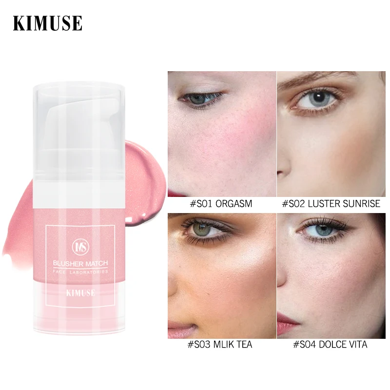 

KIMUSE Face Blusher Oil-control Long-lasting 6 Colors Silky Natural Contour Liquid Cheek Face Blush Makeup Cosmetics