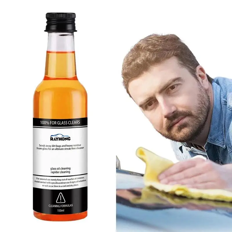 150Ml Car Glass Oil Cleaning Liquid Auto Glass Headlight Oil Film Remover Polish And Restore Chiarezza Facile Da Usare Per Auto Auto
