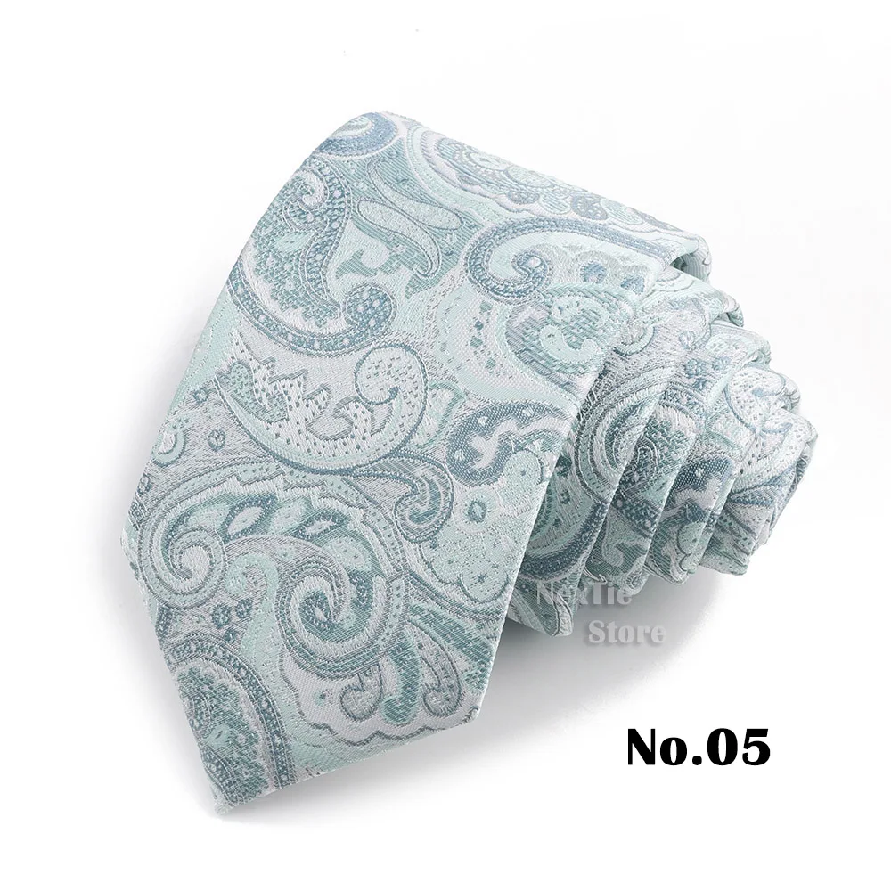 Klassische Herren- und Damen-Krawatte, bunt, 7 cm, Polyester, Paisley-Hochzeitskrawatte, formelle Business-Party-Krawatte, Accessoires, Geschenk – Detail 5