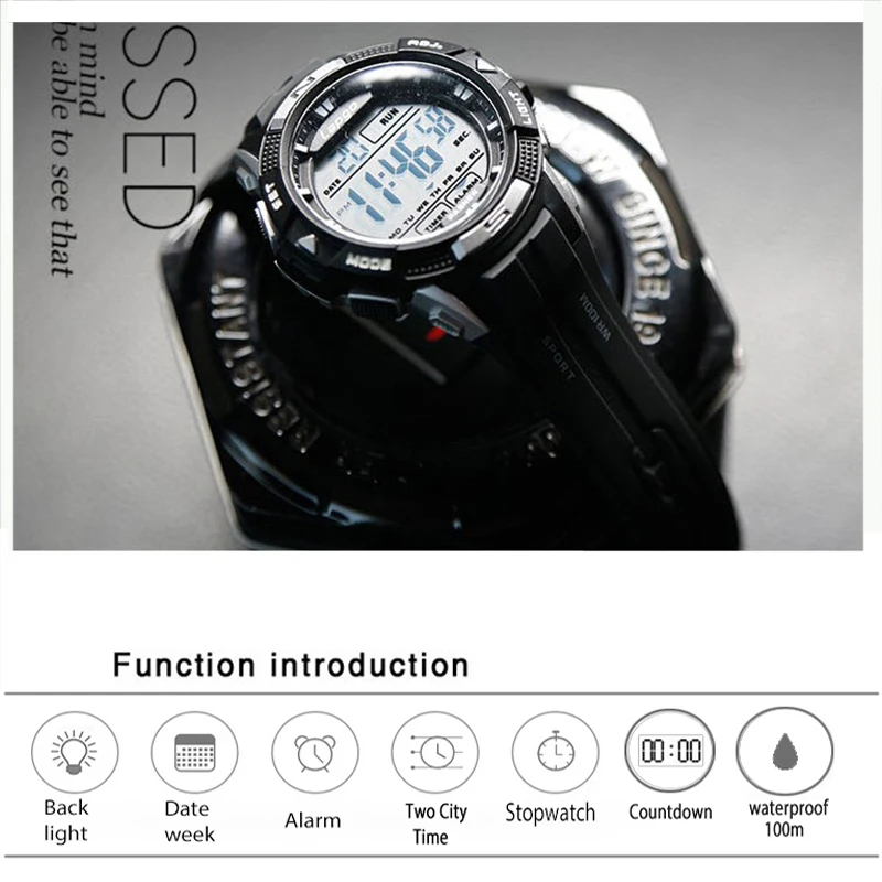 Waterproof Digital Diving Sport Watch for Men - Durable Outdoor Electronic Wristwatch 2023