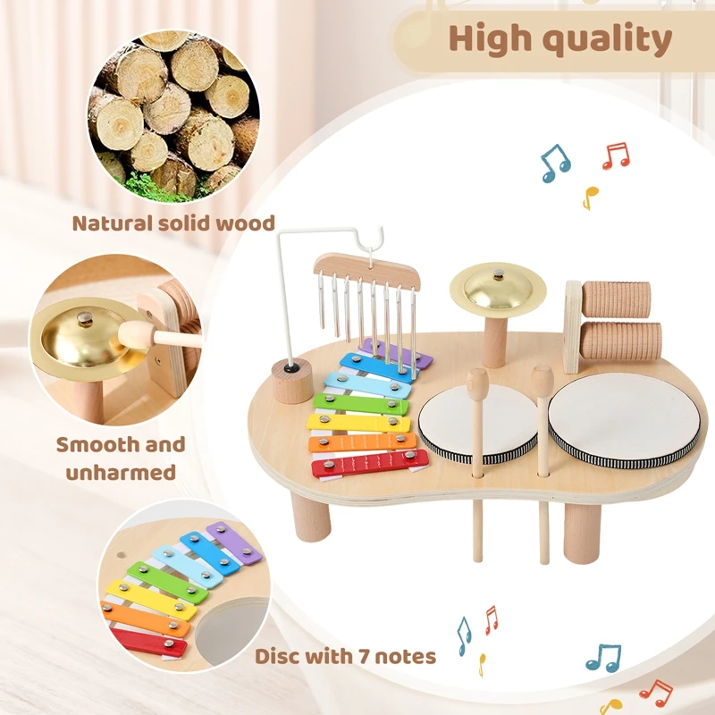 Cloches éoliennes pour bébé, hochet, jouets éducatifs Montessori, Instruments de musique en bois – Image 4