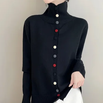 2024 nuovo cardigan in cashmere maglioni a maniche lunghe da donna cardigan in cashmere autunno inverno donna maglieria cappotto moda 1