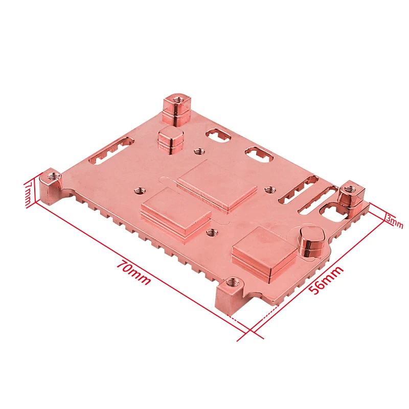 Raspberry Pi 5 Pure Copper Heatsink Metal Cooling Case Optional Fan Passive Acti