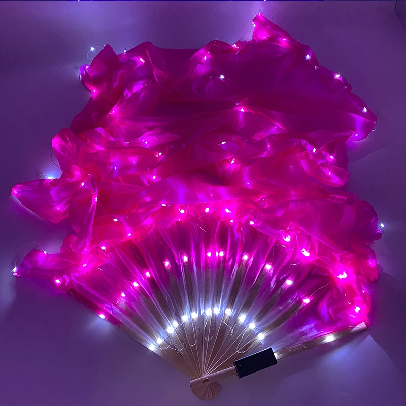 1,5 Meter LED Seide Faltfächer Geburtstag Nachtclub Hochzeitsgeschenke Bühnenaufführung Requisiten Bauchtanz Fans Led Seidenstofffächer – Detail 8