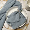 10pcs 32x32cm Wholesale Christmas Red Gauze Cotton Cloth Napkins Reusable Tea Towel Wedding Party Table Decor Retro Burrs napkin 2