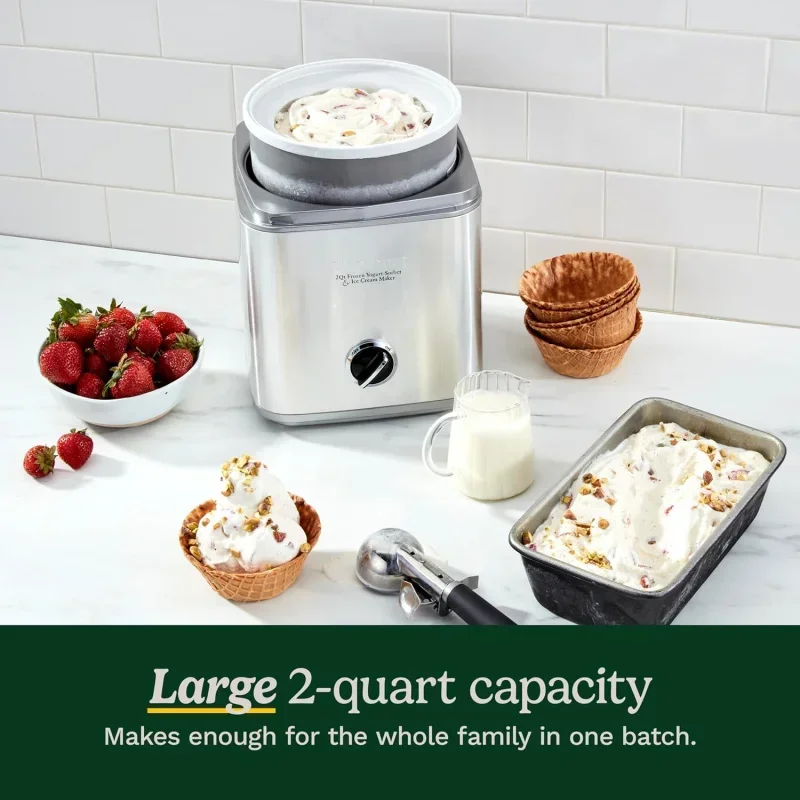 QWCuisinart Ice Cream Maker Machine,1.5 Quart Sorbet,Frozen Yogurt Maker,Double Insulated,White,ICE-21P1 5