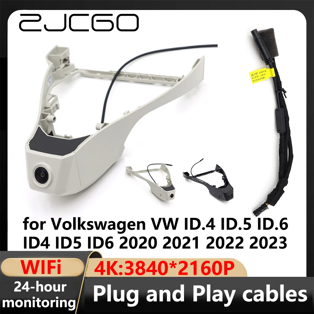 

ZJCGO 4K Wifi 3840*2160 Car DVR Dash Cam Camera Video Recorder for Volkswagen VW ID.4 ID.5 ID.6 ID4 ID5 ID6 2020 2021 2022 2023