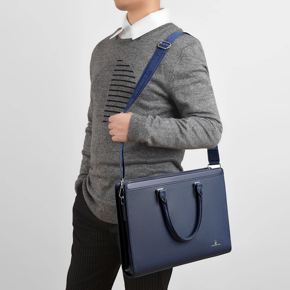 حقيبة يد رجالية من جلد البولي يوريثان ذات سعة كبير...