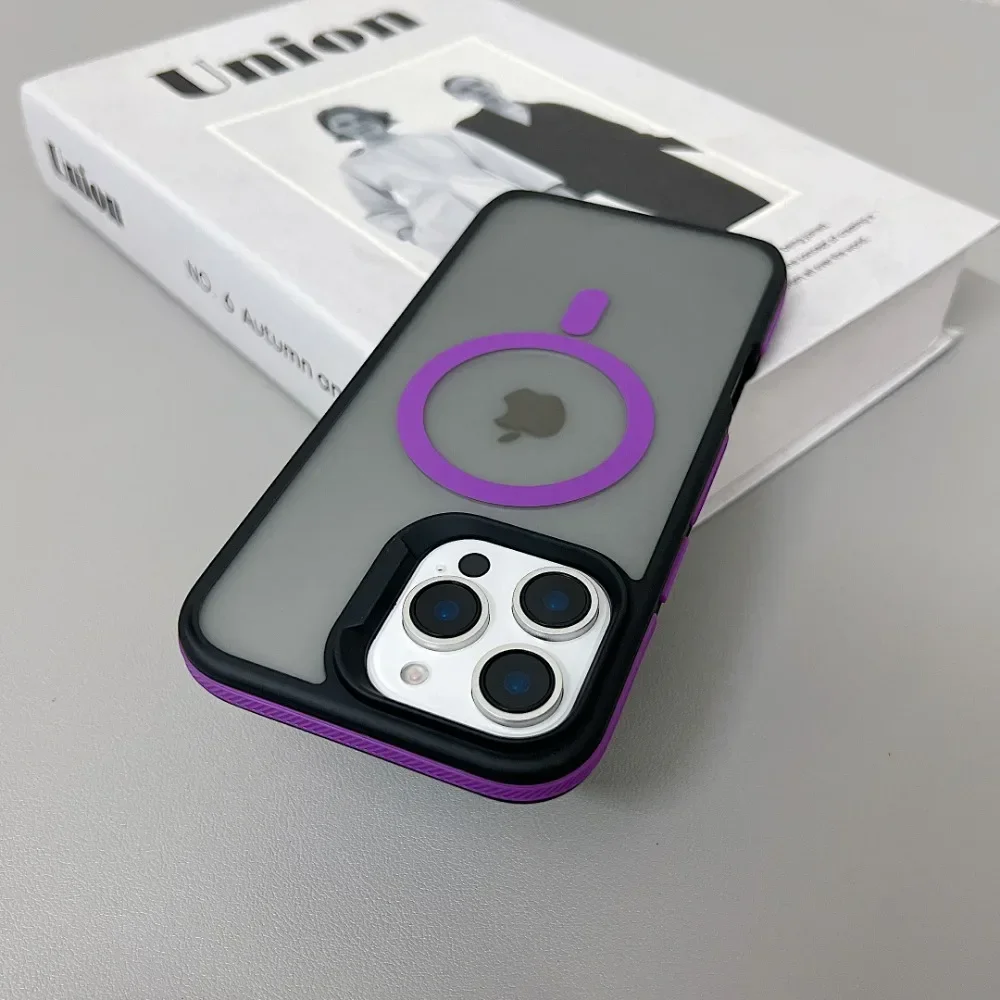 Luxury Magnetic Matte Translucent Armor Shockproof Case with Magsafe Wireless Charging Compatibility