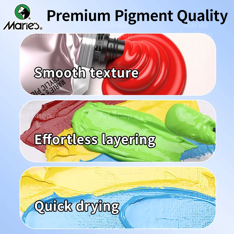 Marie's Premium Rich Pigment Acrylic Paint - 1L/33.8oz for Canvas, Glass, Stone, and Art Projects