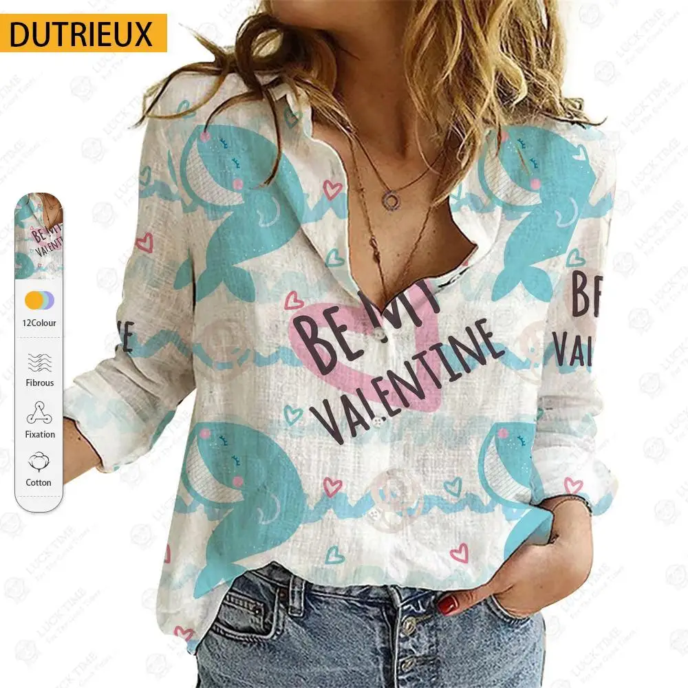 

Ladies Clothes Summer Casual 3D Print Long Sleeve Big Size Women Shirts Sexy Club Loose Fit Slight Strech Regular STANDARD New