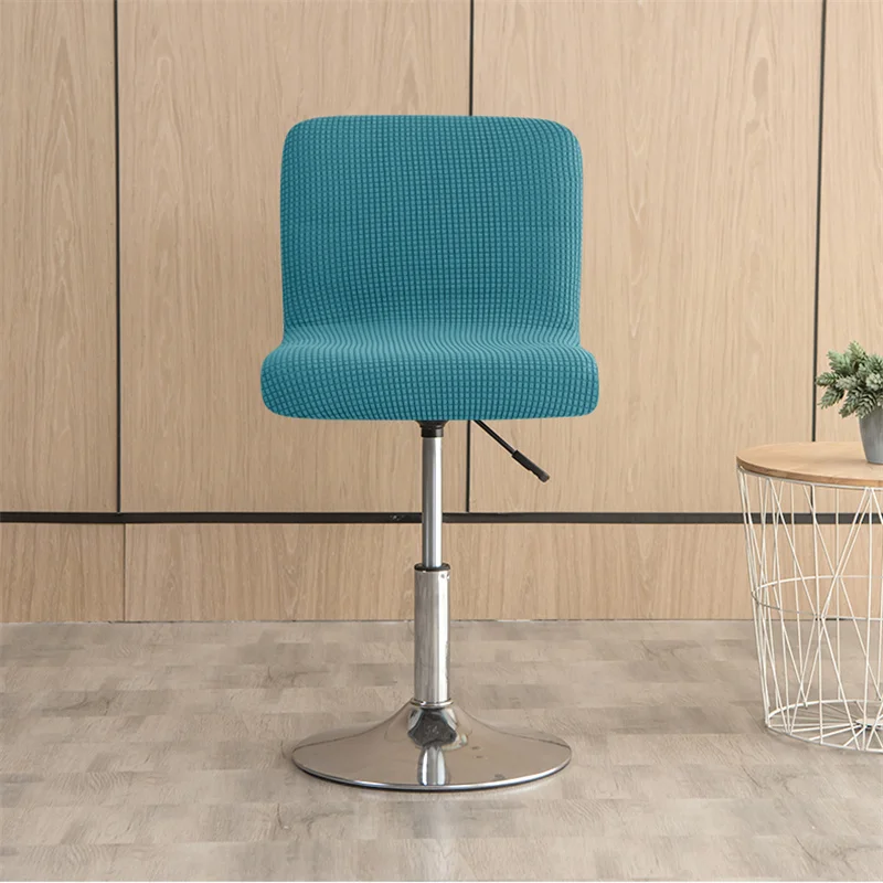 

Jacquard Bar Stool Chair Cover Stretch Spandex Office Chair Slipcovers Short Back Chair Covers for Dining Room Kitchen