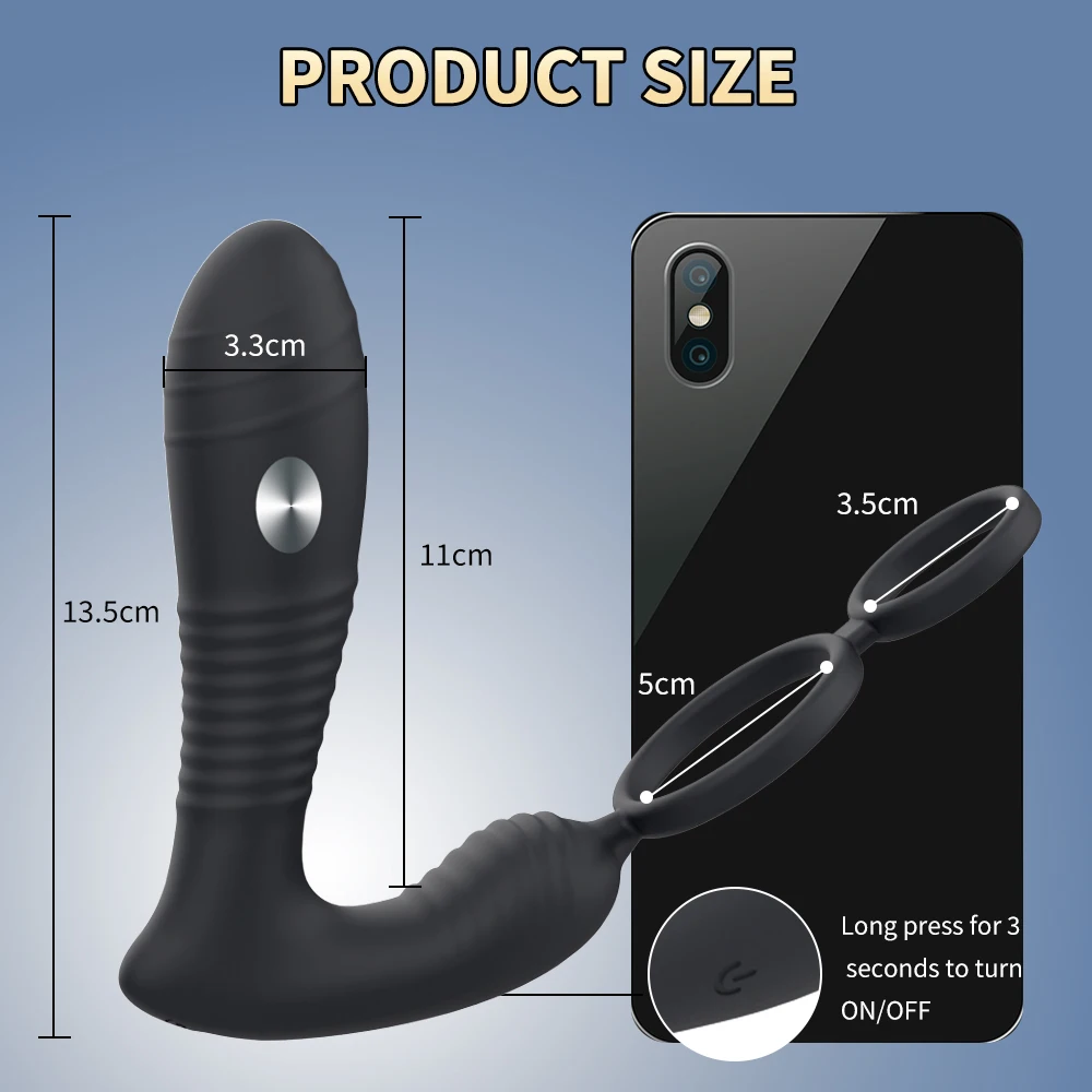Vibratore Prostata Stimolatore Anale Massaggiatore Ritarda Eiaculazione Anello di Blocco Anale Butt Plug APP R_voghion.com