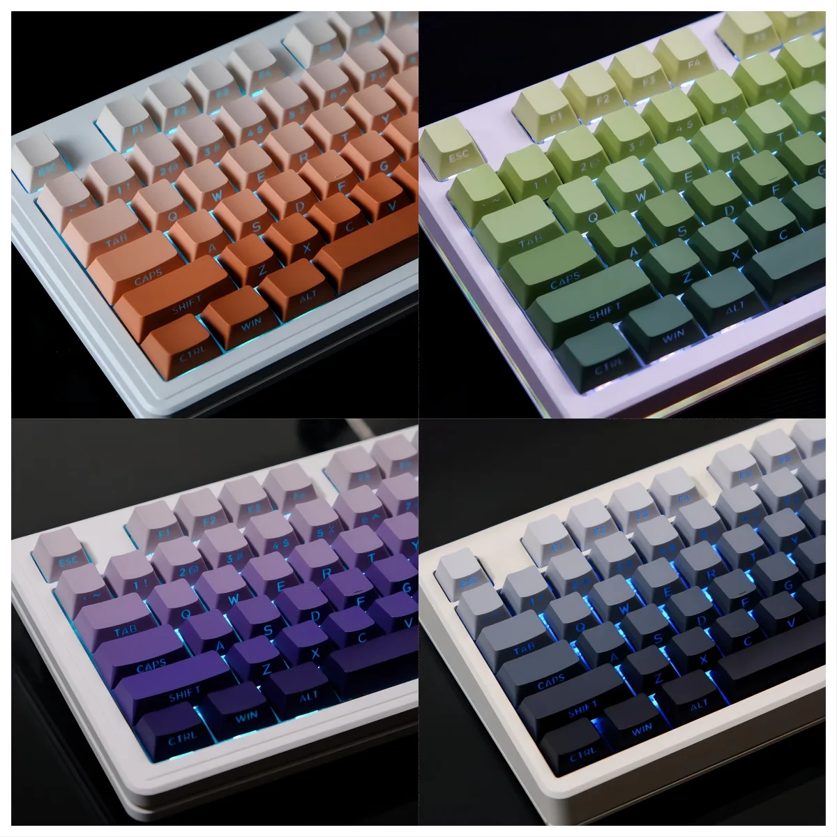 Kbdiy-pbt Duplo Tiro Keycap Impressão Lateral Brilhar Através Backlit Teclado Mecânico mx 108 87 Nj80 84 68 64 61 133