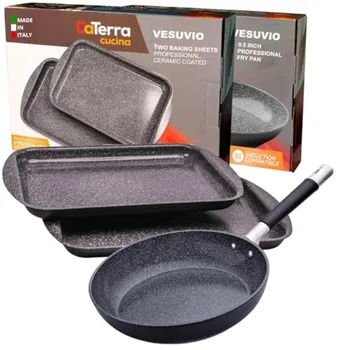 Ceramic Fry Pan & Baking Sheets Set 1