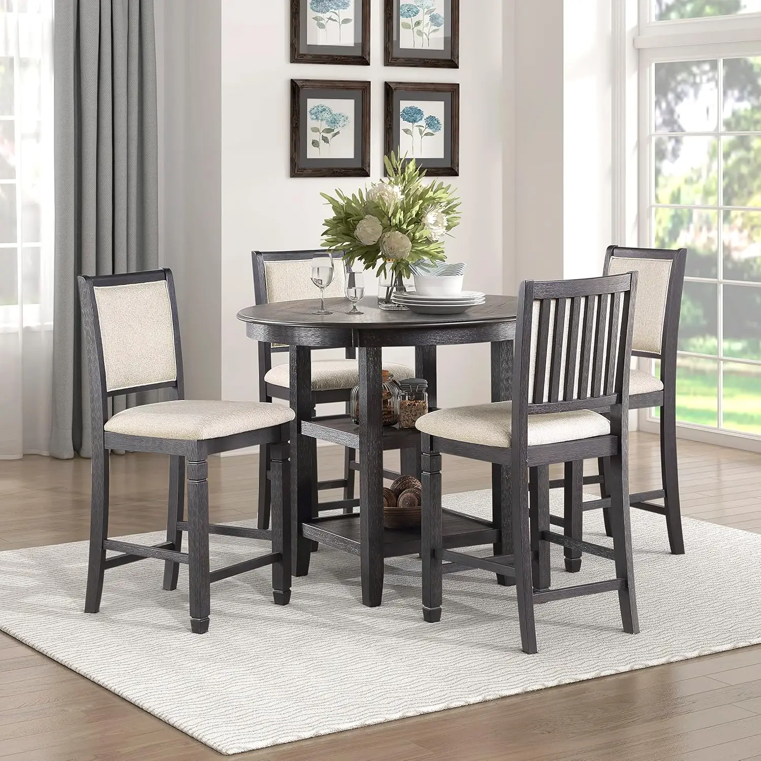 Counter Height Dining Table, Black