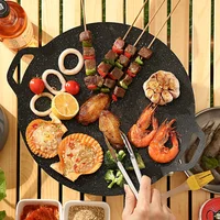 Roasting Round Pans Korean Aluminum Nonstick Grill Top Griddle Pan Bbq Fry Grill Outdoor Cast Iron Barbecue Griddles Grill Pans 3