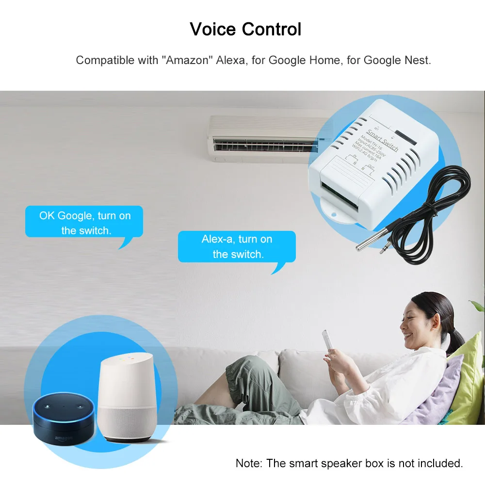 eWelink TH-16 умный Wifi переключатель 16A/3000 Вт датчик температуры ...