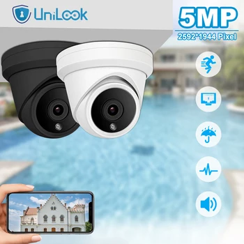 UniLook POE IP 야외 카메라, 마이크 내장 보안 CCTV 카메라, IP66 나이트 비전, 30m H.265 P2P, 5MP