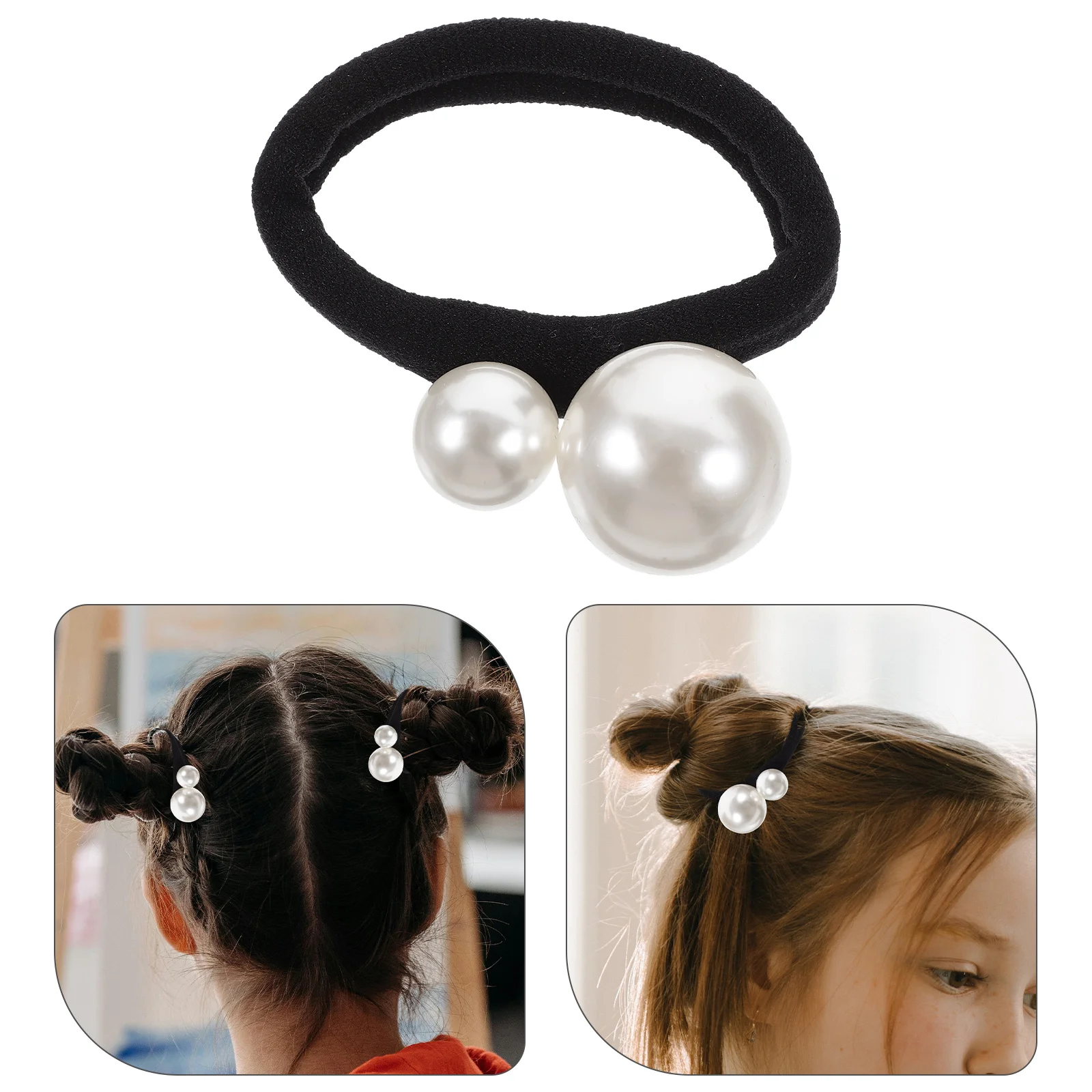 3 Pcs Ponytail Holders Hair Accessories for Girls Pearl Tie Elasticity Fashion Band Accessory