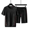 Embroidered High-quality Fashion Men’s Casual Sports Suit, Long-sleeved Trousers and Fleece Hoodie , Short-sleeved Trousers Sets 4