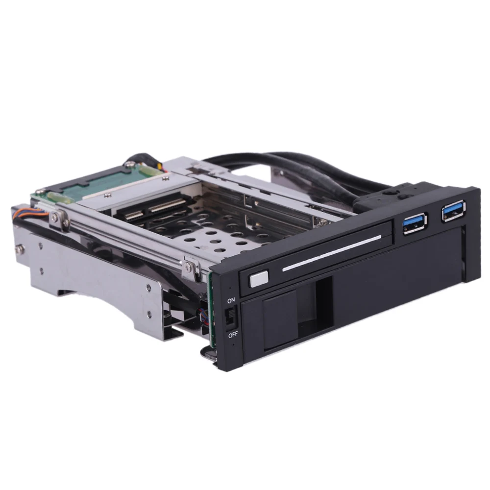 듀얼 베이 3.5인치 2.5인치 SATA III 하드 드라이브 HDD & SSD 트레이 캐디 내장형 모바일 랙 인클로저 도킹 스테이션 (USB 3.0 핫스왑 지원)