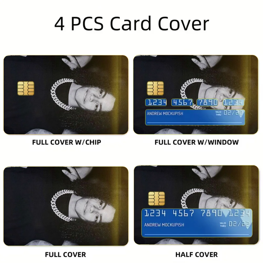 DD O-Osama Rapper Stickers For Debit Bank Credit Cards Metro Bus Pass Sticker Decoration Cover 4PCS Card Skin