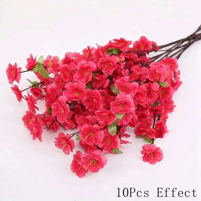 Künstlicher Pfirsichblüten-Blumenstrauß für Zuhause, Raumdekoration, Hochzeitsdekoration, Garten, gefälschtes Blumenarrangement, Outdoor-Ornament – Detail 15