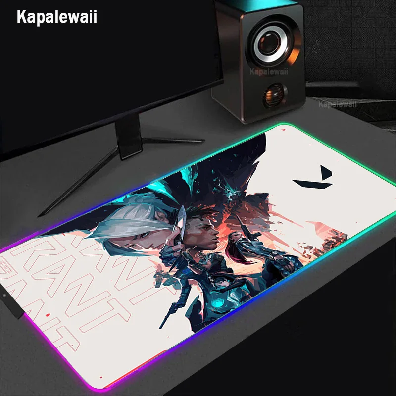 

Игровой коврик для мыши Valorant, RGB коврик для мыши, игровой компьютерный коврик для мыши с RGB подсветкой, большой коврик для мыши, Настольный ко...