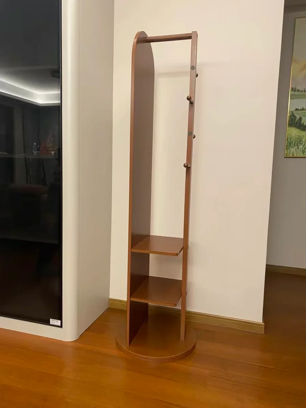 Rotating Solid Wood Shelves with Full Length Mirror 5