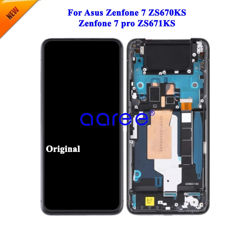 Tela lcd original para asus zenfone 7, zs670ks, 6,67 polegadas