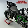 Large 1:6 Kawasaki H2R Spray Alloy Diecast Motorcycle Toy Bootable Dynamic Metal Model Sound Light Birthday Gift Hobby Collect O 2