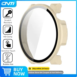 Premium Tempered Glass Screen Protector & Hard PC Bumper Case for Amazfit Balance 2 (Ivory)