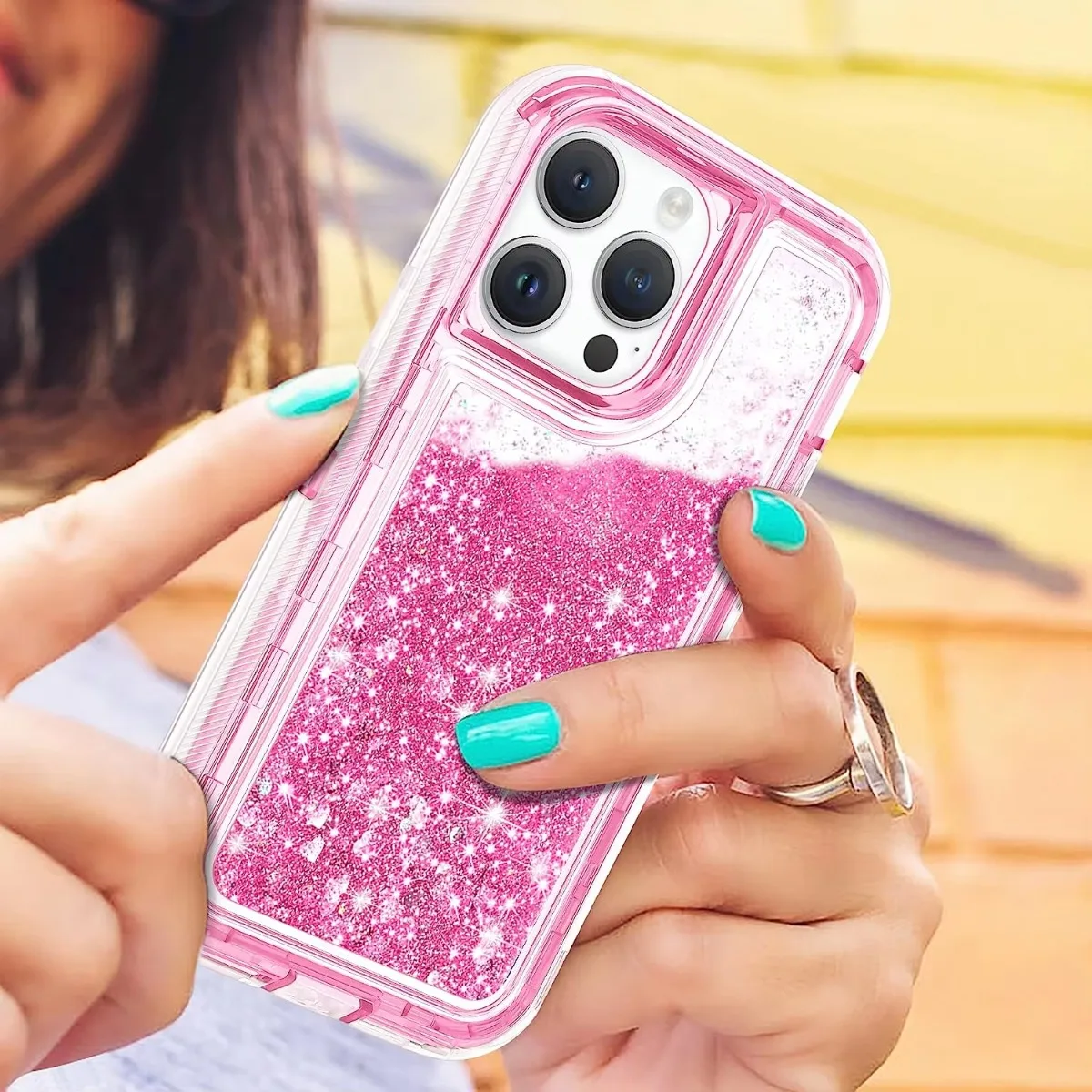 Elegant Glitter Quicksand Heavy Duty Phone Case - 3 in 1 Military Grade Shockproof Protection