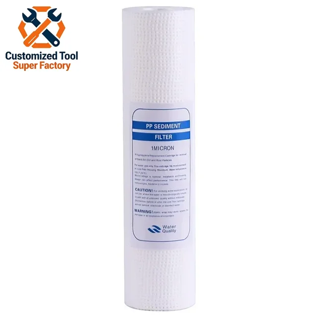 ตลับกรองตะกอนขนาด 10x2.5 นิ้ว 2/4/10 1 ไมครอน, ไส้กรองใยฝ้าย PP, ระบบกรองน้ำ
