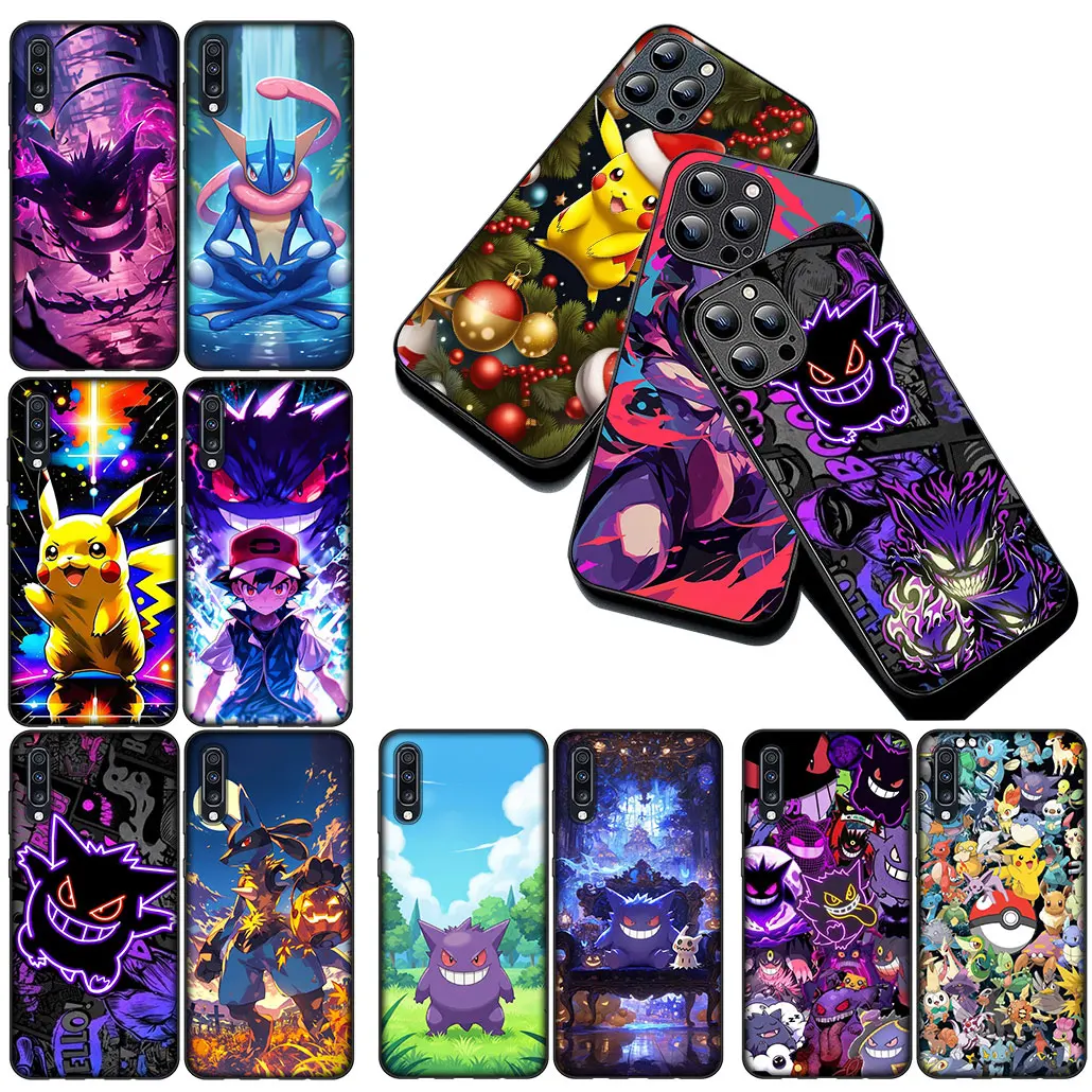 Soft Cover Phone Case with P-Pikachus and Gengar Design