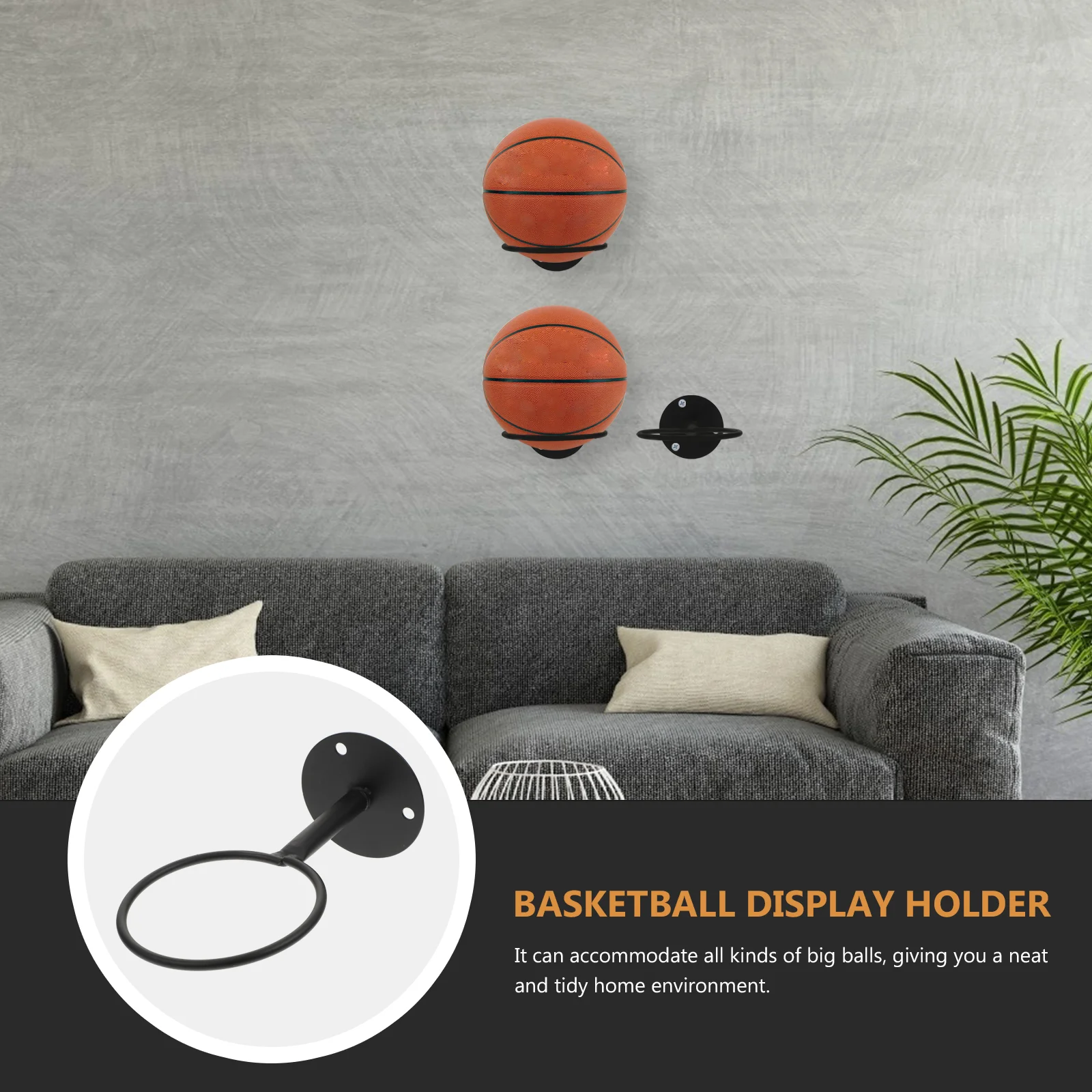 Basketball Bracket Home Football Holder Storage Wall Shelves Sports Soccer Wrought Iron